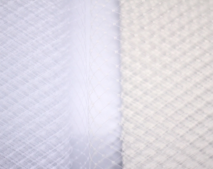 Birdcage Veil Fabric Veiling for Wedding Blusher Veils Millinery Fishnet Veiling - White, Ivory, Black, Champagne - by the meter