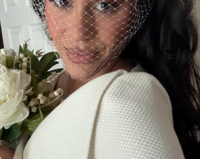 Birdcage Veil on Satin Headband Bridal Veil Fascinator Wedding Veil Headband