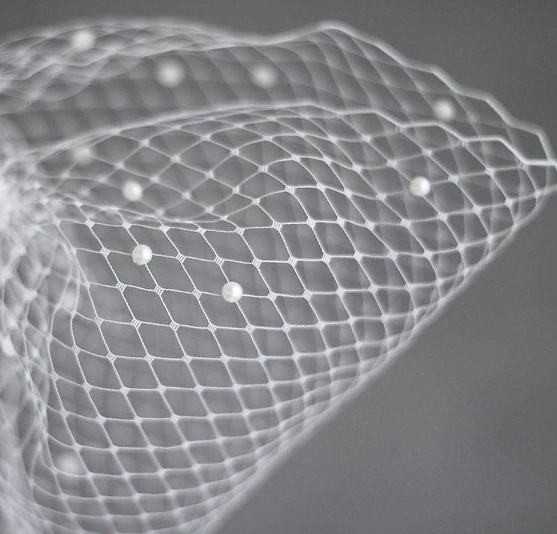 pearl birdcage veil