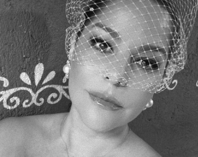 Rhinestone Birdcage Veil Bridal Crystal Veil Wedding Bird Cage Veil Party Veil Short