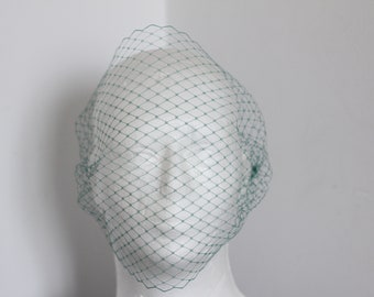 Forest Green Birdcage Veil Dark Green Racing Green Veil Headband Emerald Wedding Guest Veil Short