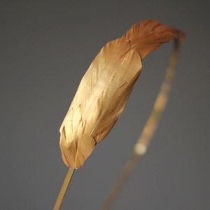 Gold Feather Fascinator Headband Gold Grecian Hairband Wedding Guest Headband Gold Feather Headpiece image 4