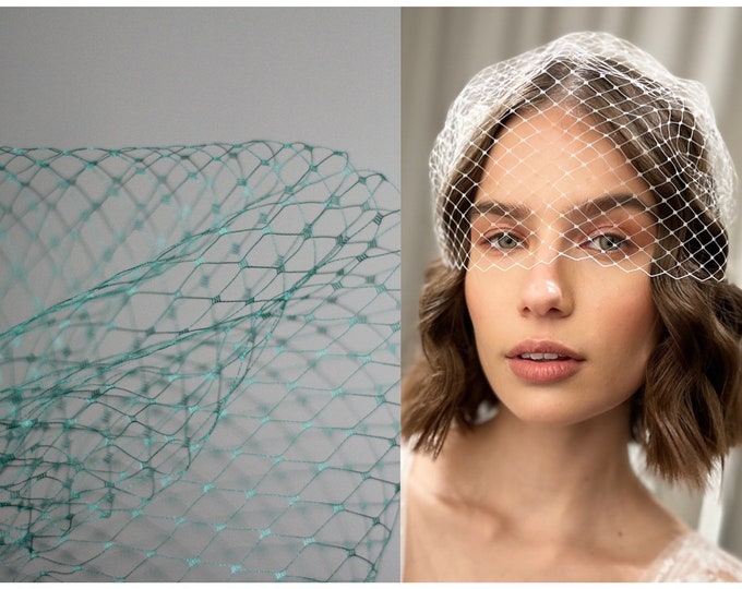 Dark Green Birdcage Veil Emerald Wedding Veil Bridal Birdcage Veil Wedding Guest Veil Bird Cage Veil