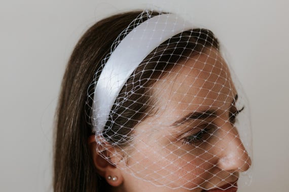 2 Veli Fascia Per Capelli AHANDMAKER: Nero E Bianco A Gabbia Per Uccelli, Vintage Per Sposa