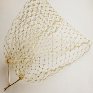 Gold Birdcage Veil Gold Wedding Veil Short Gold Metallic Veil Bird Cage Veil Silver Veil Bridesmaids Veil