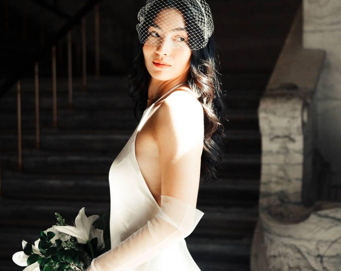 Birdcage Veil Headband with Veil Bridal Birdcage Veil Bridal Bird Cage Fascinator Wedding Veil Headband