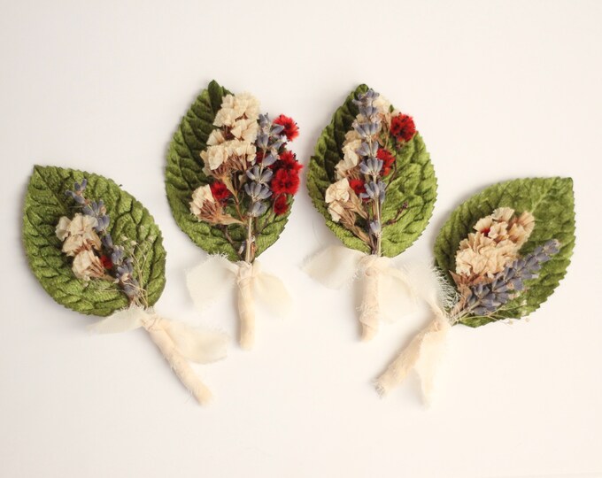 Green Boutonnieres Dried Flower Boutonnieres 4x, Boho Boutonnieres 4x, Rustic Fall Boutonniere, Groomsmen Corsage