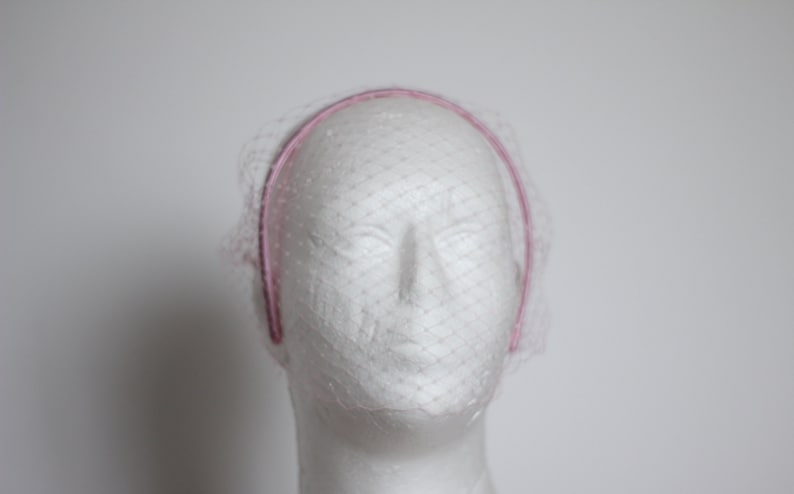 Birdcage Pearl Veil Short Scattered Pearl Wedding Veil Headband Bridal Veil Headband Veil with Pearls image 8