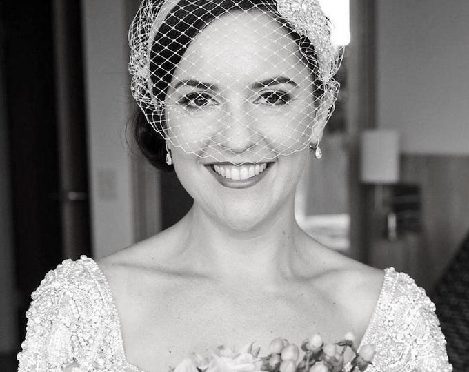Birdcage Veil Bridal Headpiece Civil Ceremony Veil Courthouse Wedding Veil Elopement Town Hall