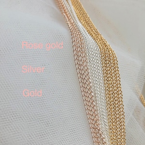 Pearl Hair Chain, Bridal Pearl Headband, Boho Headband, Pearl Hair Accessories, Custom color: Bronze, Gold, Rose Gold, Silver Chain image 5