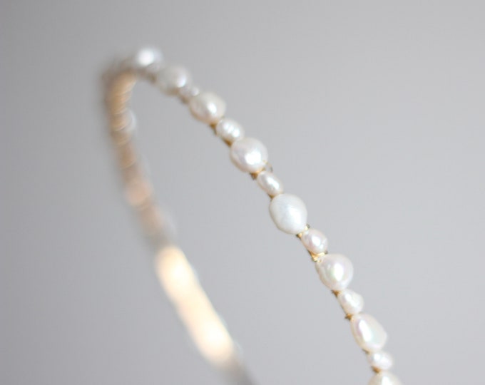 Pearl Headband Bridal Pearl Headpiece for Wedding Freshwater Pearl Headband Wedding Pearl Head Piece for Bride