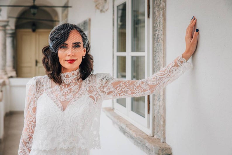 bridal birdcage veil