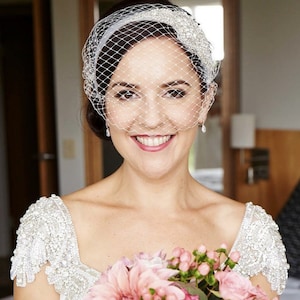 Birdcage Veil Bridal Short Bandeau Veil Civil Ceremony Wedding Headpiece Courthouse Veil Elopement