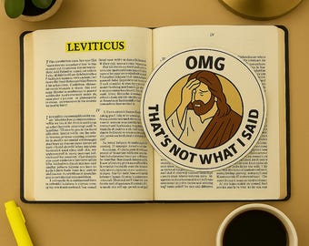Jesus Facepalm Sticker: OMG That's Not What I Said - Water Resistant Vinyl