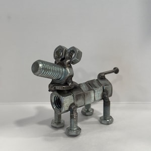 Handcrafted Metal Dog Sculpture | Unique Gift for Him/Her | Welded Sculpture | Home Decor | Handmade From Recycled Parts | Scrap Metal Art