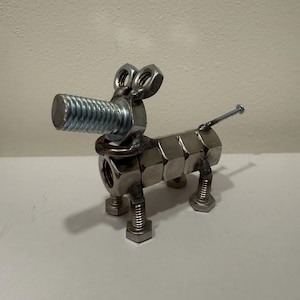 Handcrafted Metal Dog Sculpture | Unique Gift for Him/Her | Welded Sculpture | Home Decor | Handmade From Recycled Parts | Scrap Metal Art