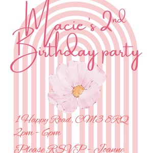 Girls party invitation