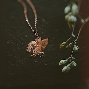 lepidopterist. een op de natuur geïnspireerde boho-koperen vlinderketting.