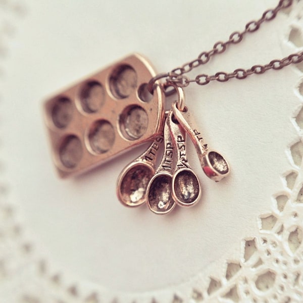 the little baker necklace in antiqued copper. LAST ONE.