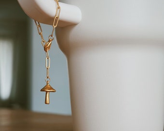 golden shroom. a boho water tumbler cup charm accessory