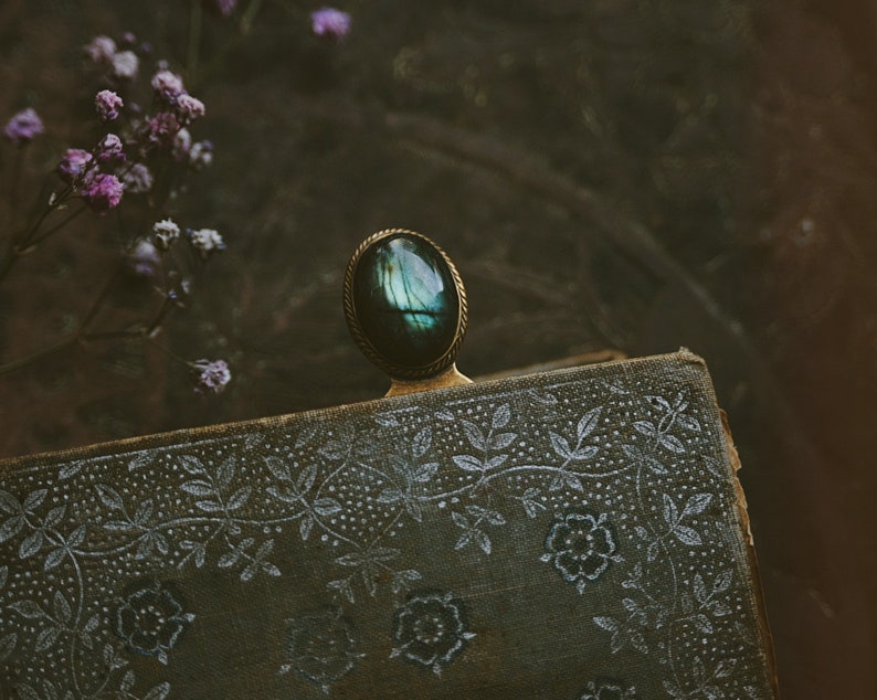 portal. a labradorite and brass vintage style bookmark image 4