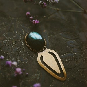 portal. a labradorite and brass vintage style bookmark image 3