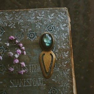 portal. a labradorite and brass vintage style bookmark image 2