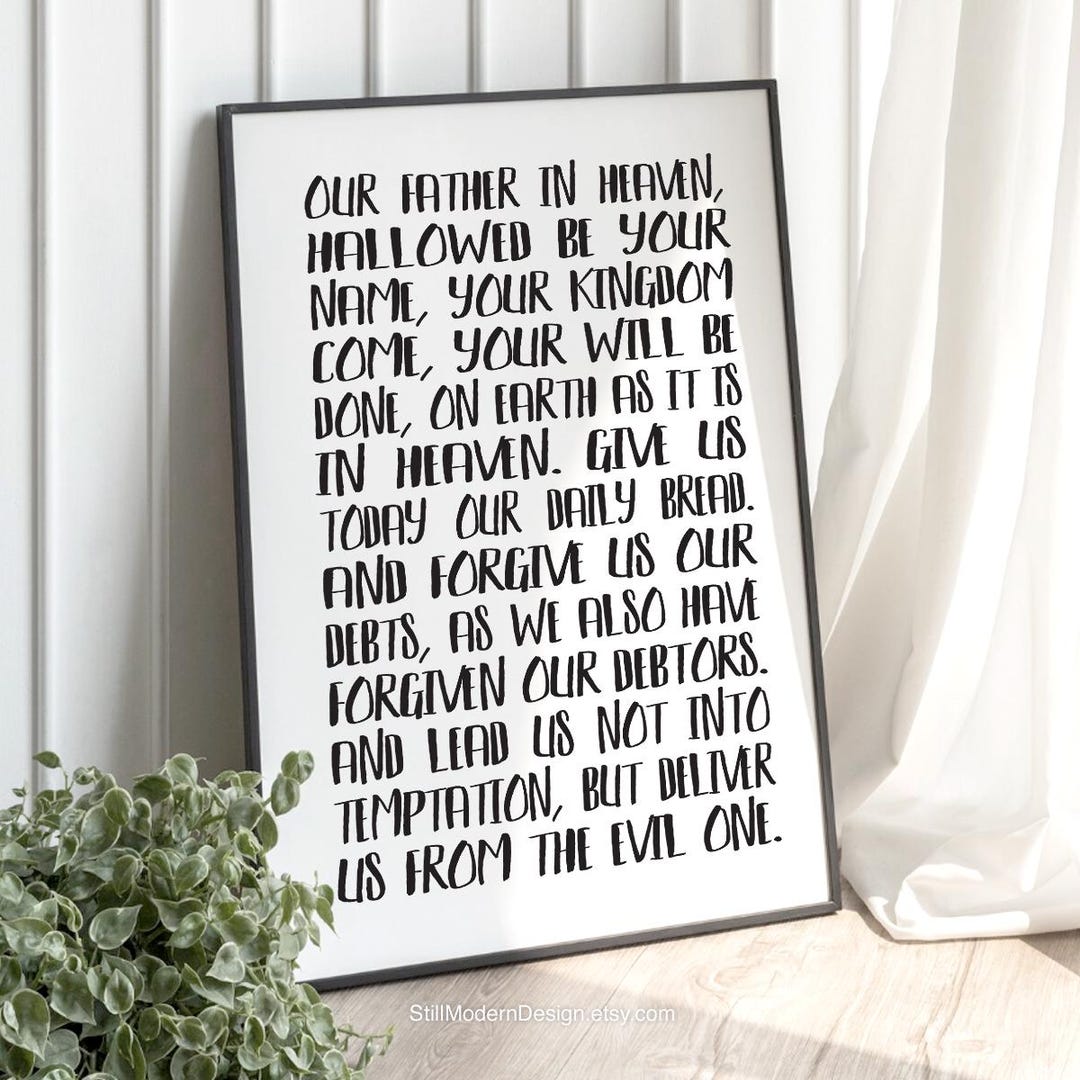 The Lord's Prayer Printable Wall Art: Modern Christian Decor (NIV ...