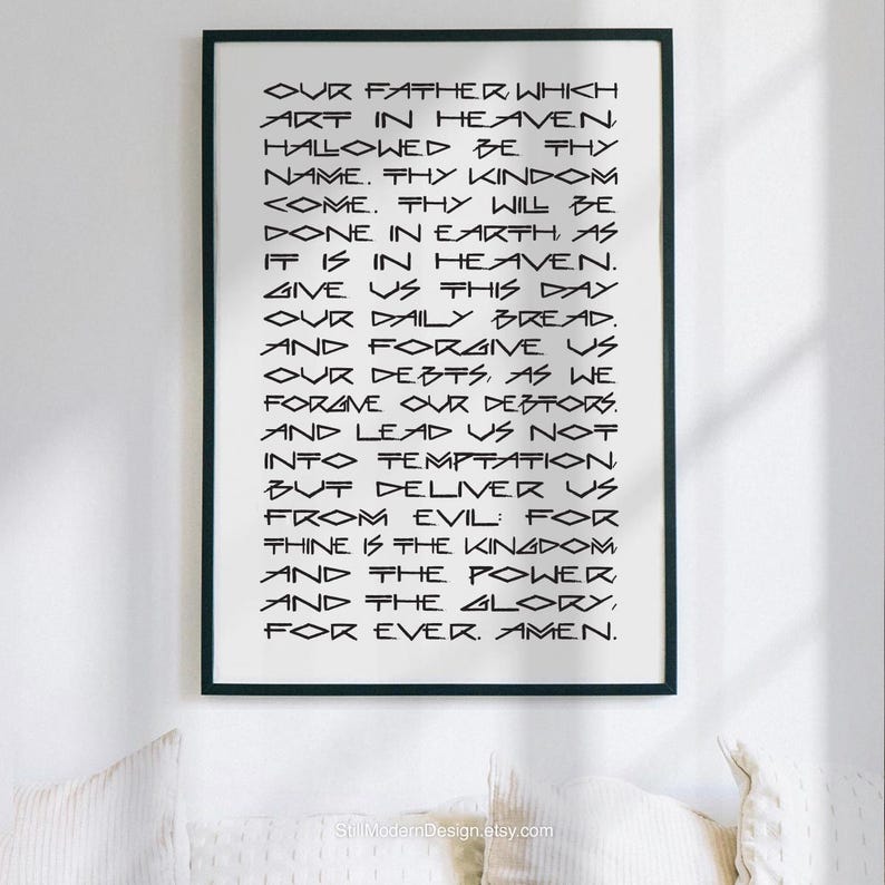 Lord's Prayer Printable Wall Art (KJV) - Minimalist Christian Decor ...