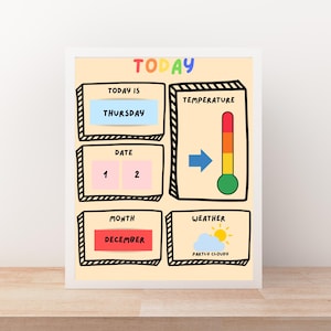 Printable Morning Routine Board: Homeschool & Preschool Calendar (Digital Download)