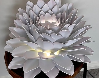 Lámpara LED de flor de loto hecha a mano: decoración floral moderna para el hogar