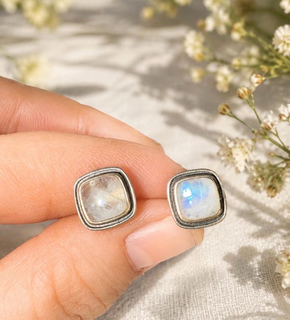 Sterling Silver Moonstone Earrings