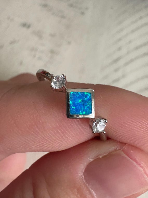 Sterling Silver Real Opal Ring - image 2