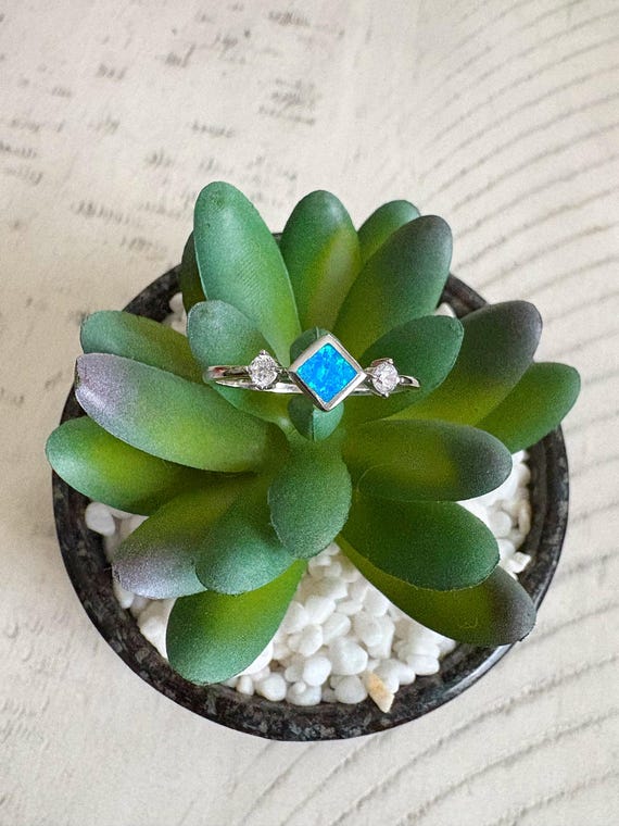 Sterling Silver Real Opal Ring - image 1