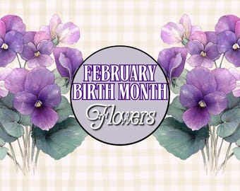 birth month flower clipart, watercolor violet bouquet PNG, floral illustration, printable PNG, sublimation design