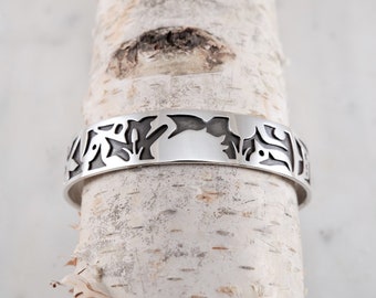 Swan Totem Sterling Silver Cuff Bracelet with Swan Design Cuff Bracelet Sterling Silver Handmade Swan by Thunder Sky Jewelry Philip Troyer