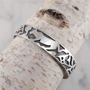 Mountain Lion Cougar Totem Sterling Silver Bracelet Handmade Mountain Lion Cuff Bracelet Sterling Silver Thunder Sky Jewelry Philip Troyer image 2