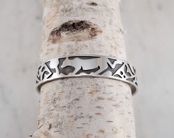 Mountain Lion Cougar Totem Sterling Silver Bracelet Handmade Mountain Lion Cuff Bracelet Sterling Silver Thunder Sky Jewelry Philip Troyer