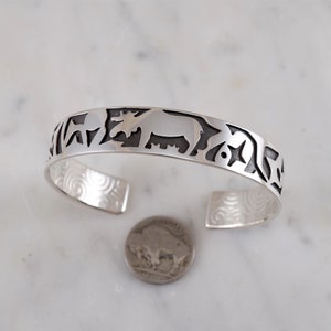Moose Totem Sterling Silver Cuff Bracelet with Moose Design Cuff Bracelet Sterling Silver Handmade by Thunder Sky Jewelry Philip Troyer image 10