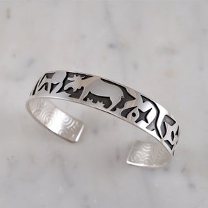 Moose Totem Sterling Silver Cuff Bracelet with Moose Design Cuff Bracelet Sterling Silver Handmade by Thunder Sky Jewelry Philip Troyer image 8