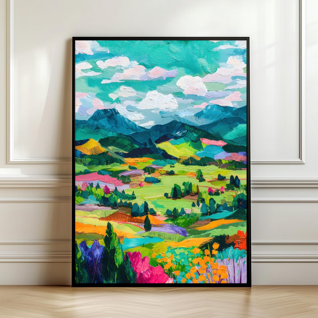 Vibrant Abstract Landscape Painting – Colorful Impressionist Wall Art ...