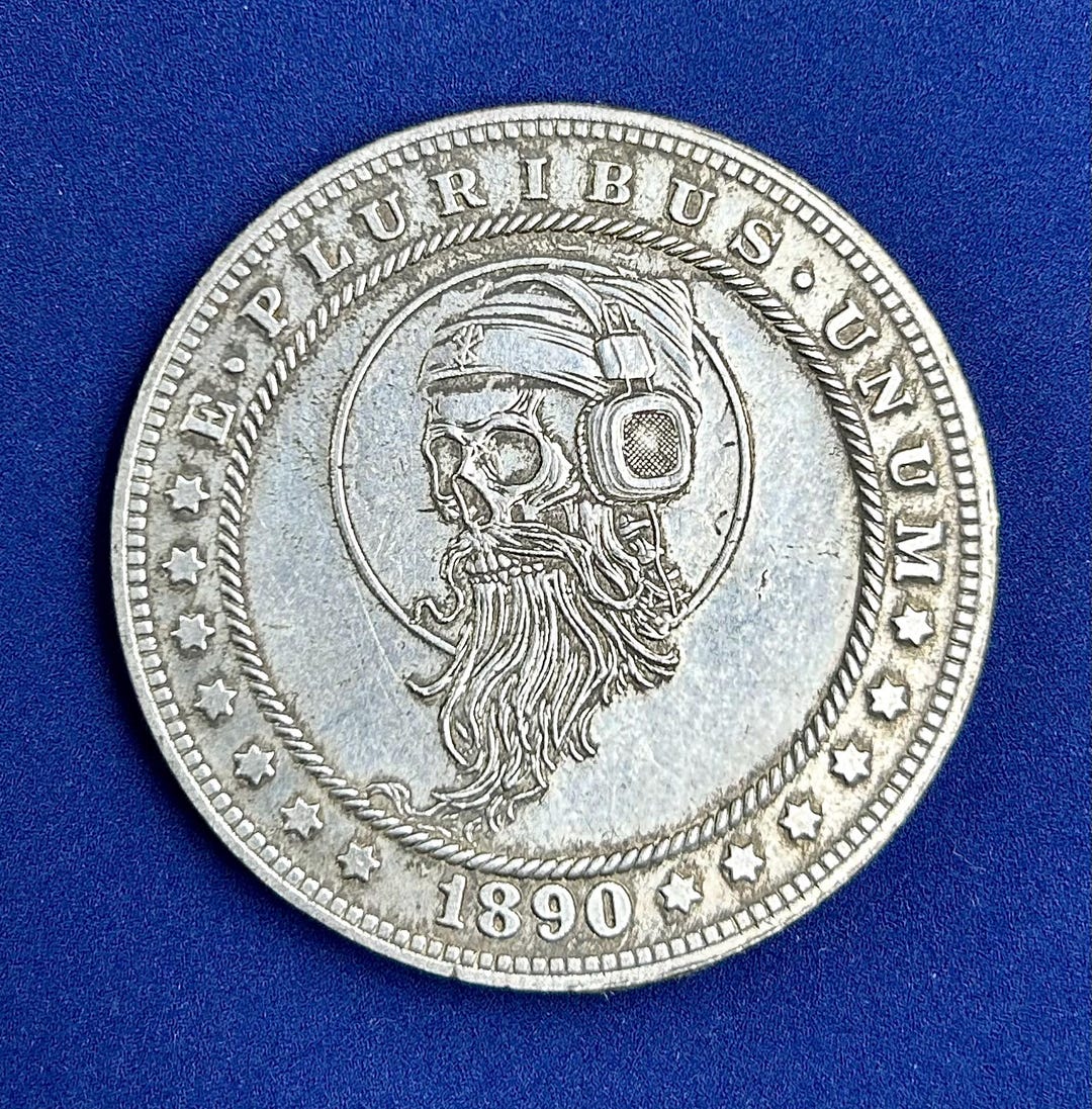Skull Knight Hobo Coin Replica Skeleton Wearing Headphones Art Medal ...