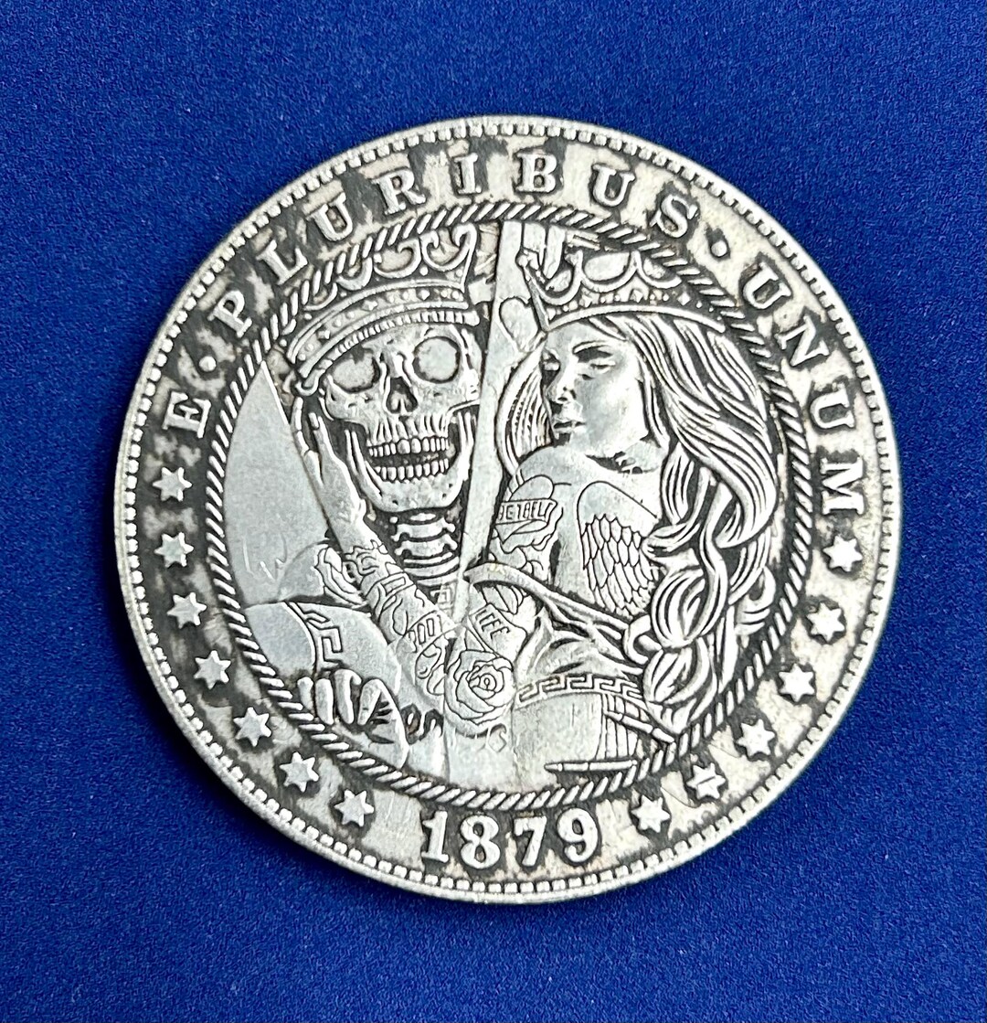 Skull King and Queen Commemorative Coin Gothic Hobo Nickel Style ...