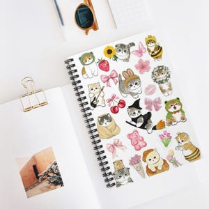 Cute Kitten Hardcover Pocket Journal Notebook | Small Cat Diary | Gift for Cat Lovers -Cute Cat Spiral Notebook