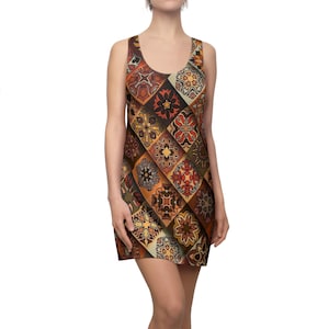 Boho Pattern Racerback Maxi Dress: Casual Summer Beachwear