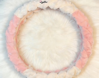 Funda de volante de felpa/Funda de volante bonita y cálida/Funda universal para volante de coche de invierno/Funda de volante esponjosa y antideslizante