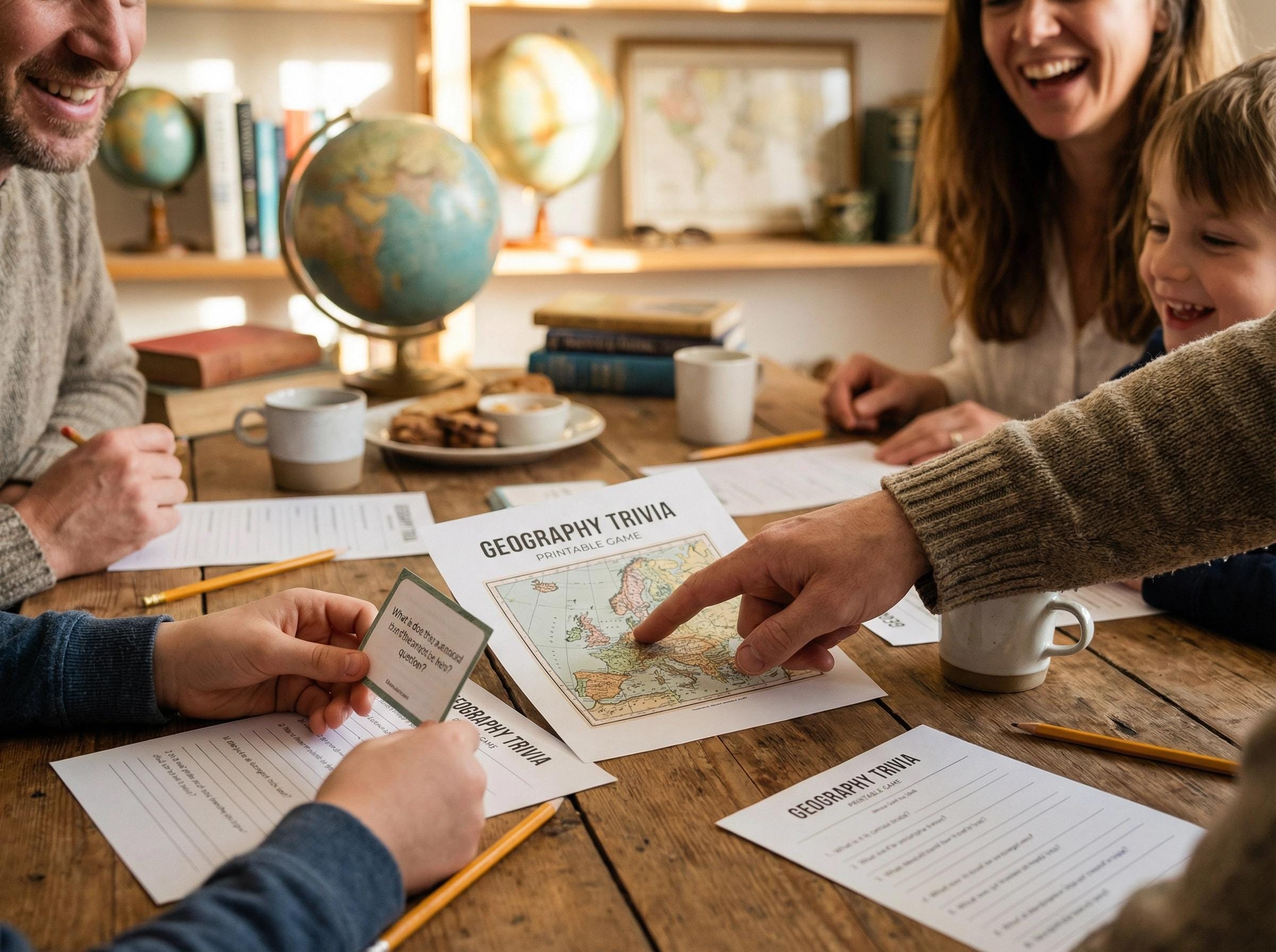 Geography Trivia Fun Pack | Printable World Map Quiz Game | Educational ...