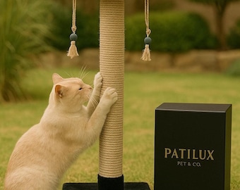 Luxury Cat Scratching Post: Sisal Rope, Velvet Base, Hanging Toys