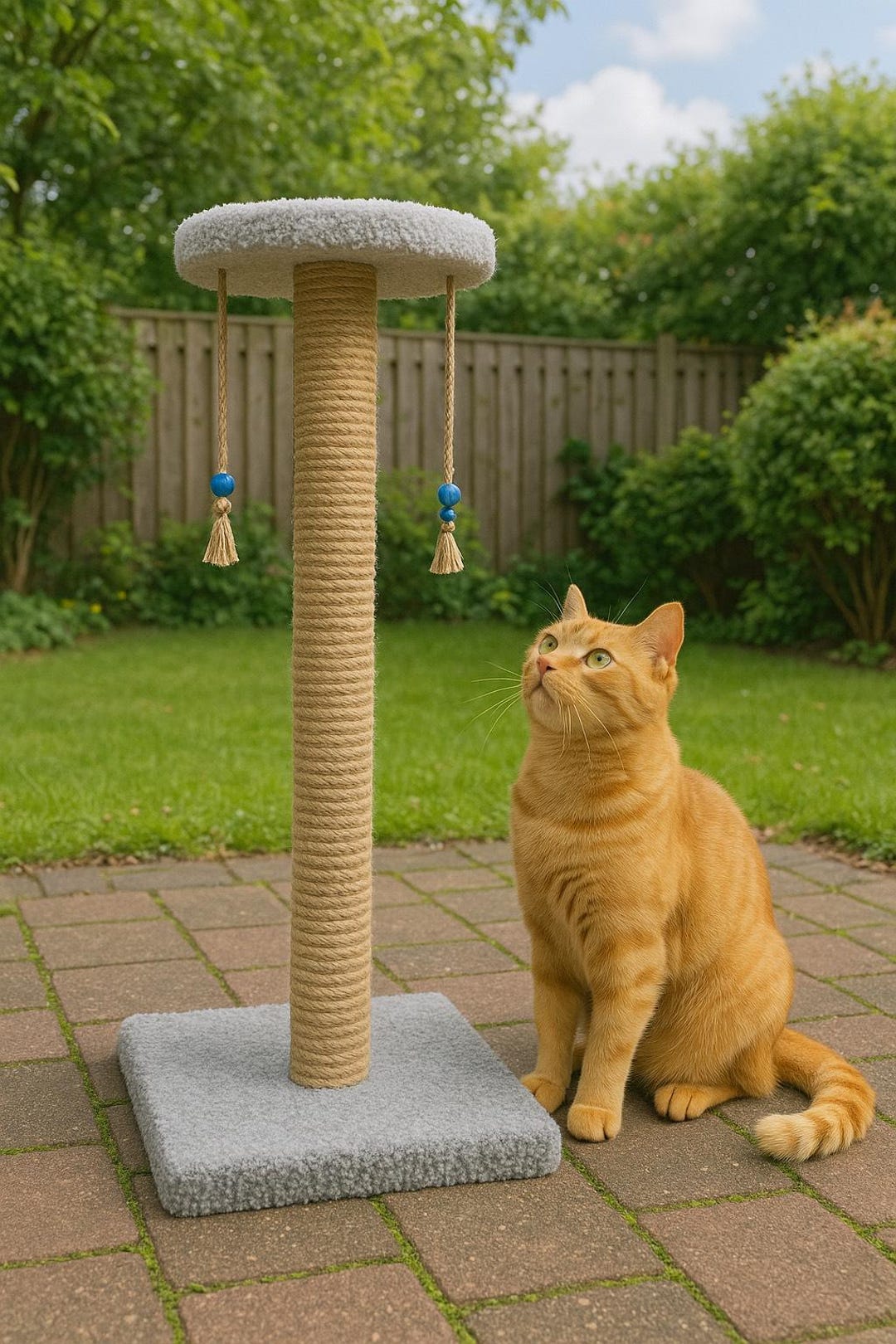 Luxury Sisal Cat Scratching Post With Velvet Base - Etsy