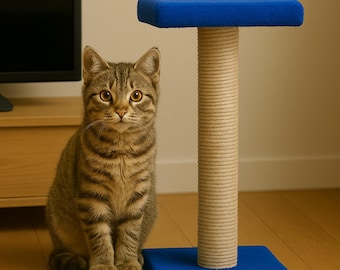 Modern Cat Scratching Post, Sisal Rope, Hanging Tassel Toy